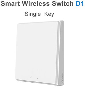 Originele Aqara Draadloze Schakelaar D1 Smart Licht Afstandsbediening Zigbee Enkele Dubbele Draadloze Sleutel Werk Voor Mi Thuis Apple Homekit O single Key