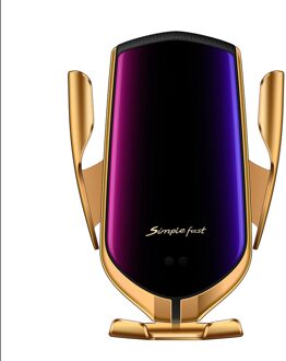 Originele Automatische Spannen 10W Qi Auto Draadloze Oplader Snel Opladen Telefoon Houder Voor Iphone 11 Xs Xr X 8 samsung S20 S10 S9 S8 goud