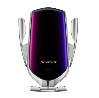 Originele Automatische Spannen 10W Qi Auto Draadloze Oplader Snel Opladen Telefoon Houder Voor Iphone 11 Xs Xr X 8 samsung S20 S10 S9 S8 zilver