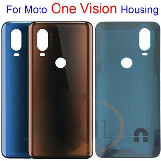 Originele Back Cover Voor Motorola Moto Een Vision Batterij Cover Case Vervanging Deel Voor Moto P50 Behuizing Achter Glas Terug bruin