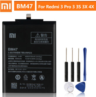 Originele Batterij BM47 Voor Xiaomi Redmi 3 3S 3X 4X Redmi3 Pro Redmi Opmerking 4 4X Pro BN41 Xiaomi 9 M9 Mi9 BM3L Mi5s Mi 5S BM36 BM47-Redmi3-3S-3X-4X