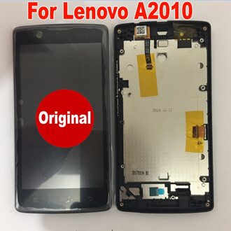 Originele Beste Werken Sensor LCD Display Touch Screen Digitizer Vergadering met Frame Voor Lenovo A2010 Angus 2 a2010-a A2010a wit met kader
