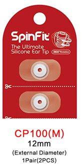 Originele DUNU SpinFit CP100 CP800 In-Ear Gepatenteerde Siliconen Oortelefoon Oordopje 1 Paar (2 STUKS) CP100-M(12mm)