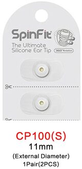 Originele DUNU SpinFit CP100 CP800 In-Ear Gepatenteerde Siliconen Oortelefoon Oordopje 1 Paar (2 STUKS) CP100-S(11mm)