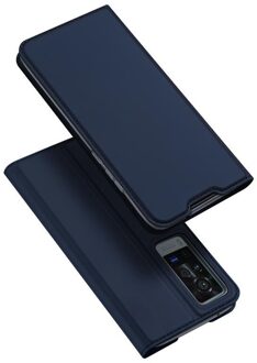 Originele Dux Ducis Pu Leather Case Luxe Dunne Flip Wallet Card Case Cover Voor Vivo X60 Pro 5G Telefoon gevallen Blauw / For Vivo X60 Pro