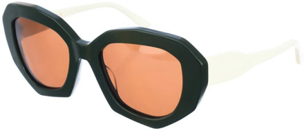 Originele en verfijnde ovale zonnebril Marni , Black , Dames - ONE Size