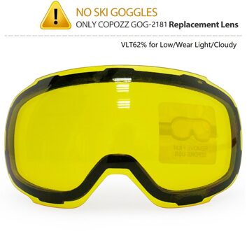 Originele Geel Opgeluisterd Magnetische Lens Voor Ski Bril GOG-2181 Anti-Fog UV400 Ski Bril Sneeuw Bril Night Skiën (alleen Lens)