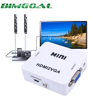 Originele HD 1080P MINI HDMI naar VGA Converter Met Audio HDMI2VGA Video Box Adapter Voor Xbox360 PC DVD PS3 PS4