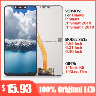 Originele lcd voor Huawei P Smart + Plus Lcd-scherm + Touch Screen Digitizer Vergadering LCD Display P Smart Scherm P Smart zwart lcd