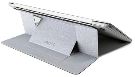 Originele Moft Onzichtbare Slanke Laptop Stand Adhesive Herbruikbare Verstelbare Perfecte Kijkhoeken Compatibel Met Laptop Tot 15.6" Zilver