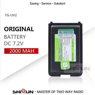 Originele Quansheng Tg UV2 Batterij Vervanging 2000 Mah Grote Capaciteit Lange Standby Walkie Talkie Quansheng TG-UV2 Batterij Dc 7.2V