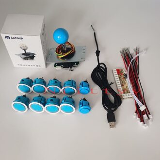 Originele Sanwa Japan JLF-TP-8YT OBSF-30 Drukknop Usb Naar Pc Nul Vertraging Encoder Voor Jamma Mame Arcade Diy Kit Blauw