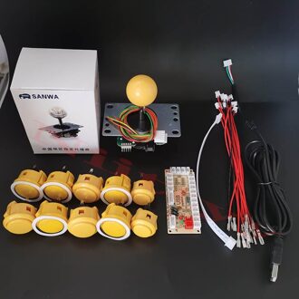 Originele Sanwa Japan JLF-TP-8YT OBSF-30 Drukknop Usb Naar Pc Nul Vertraging Encoder Voor Jamma Mame Arcade Diy Kit geel