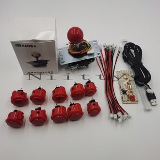 Originele Sanwa Japan JLF-TP-8YT OBSF-30 Drukknop Usb Naar Pc Nul Vertraging Encoder Voor Jamma Mame Arcade Diy Kit Rood