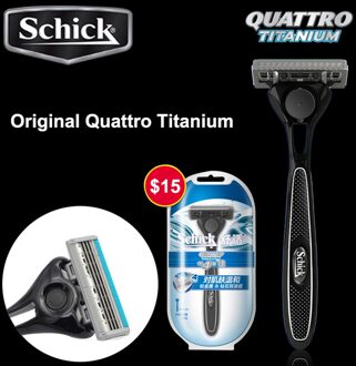 Originele Schick Quattro 4 Titanium Comfortabele Mannen Scheren Body Haar Scheerapparaat Handleiding Gezicht Scheermes In Voorraad