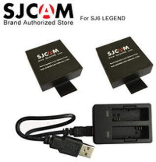 Originele SJCAM SJ6 Batterij 2 stks 1000 mah Oplaadbare Batterijen + Dual Charger Voor SJ CAM SJ6 Legend Sport Actie camera Accessoires