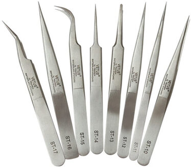 Originele ST 5 stks vatus Pincet antistatische Pincet voor Wimper Extensions Rvs ST-10/11/12/13/14/15/16/17 Pincet ST17