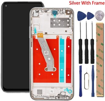 Originele Vervanging Voor Huawei P40 Lite E Lcd Display Digitizer Glass Panel Voor Huawei Y7P Lcd Display Accessoire Onderdelen LCD zilver kader