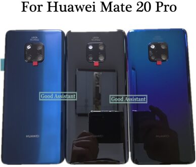 Originele Voor Huawei Mate 20 Pro LYA-L09 LYA-AL10 LYA-TL00 Back Battery Cover Deur Behuizing case Achter Glas lens onderdelen Vervanging zwart High Quality