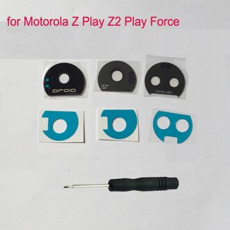 Originele Voor Motorola Moto Z Spelen Z2 Spelen Z2 Kracht E4 Plus X4 Mobiele Telefoon Behuizing Terug Camera Glazen Lens protector Cover + Tool X4 zwart