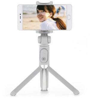 Originele Xiaomi Selfie Stick Voor Telefoon Bluetooth Mini Statief Selfiestick Met Draadloze Afstandsbediening Sluiter Voor Iphone Samsung Android haakje version grijs