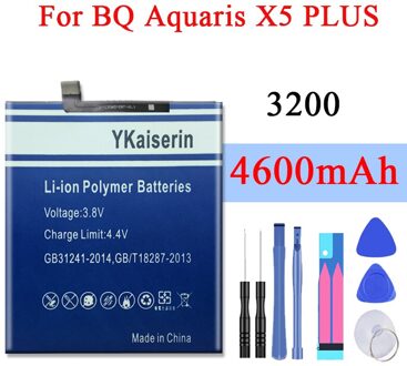 Originele Ykaiserin Smartphone Batterij Voor Bq Aquaris X5 Plus X5Plus (1ICP5/61/73) batterijen Bateria 4600Mah + Spoor Code