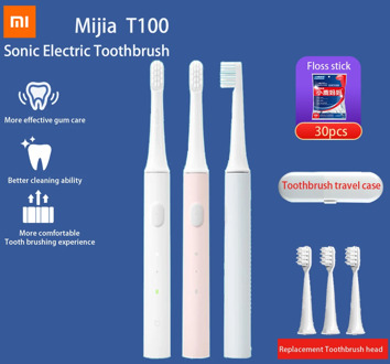 Orignal Xiaomi Mijia Sonic Electric Toothbrush Mi T100 Tooth Brush Colorful USB Rechargeable IPX7 Waterproof Travle Scoocl Home