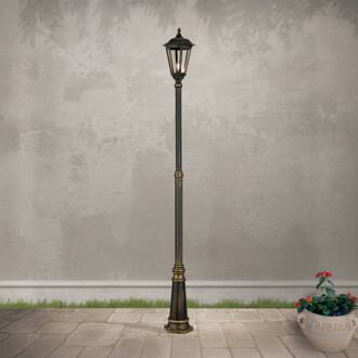 Orion 1-lichts lantaarnpaal Fabio, 249 cm zwart-goud, rookgrijs