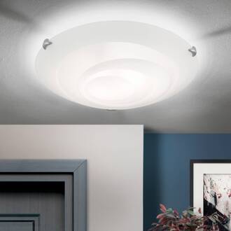 Orion Ada plafondlamp van glas, Ø 40 cm opaal wit, nikkel