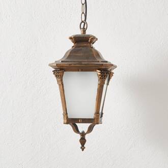Orion Aiko nostalgische buiten hanglamp patina, wit gesatineerd