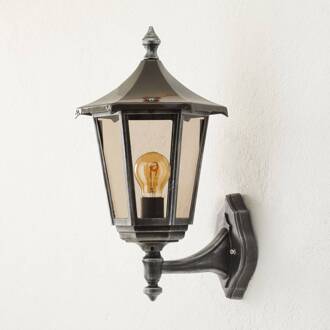 Orion Buitenwandlamp Antoine lantaarn naar boven Zilver, koper, helder