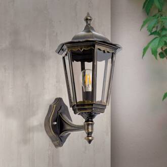 Orion Buitenwandlamp Fabio in zwart-goud zwart-goud, rookgrijs