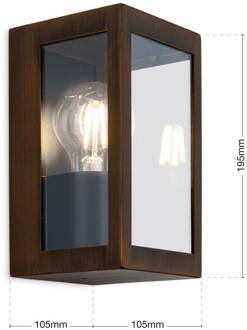 Orion Buitenwandlamp Lumina, roestzwart, roestvrij staal, glas, IP44 roest, zwart, helder