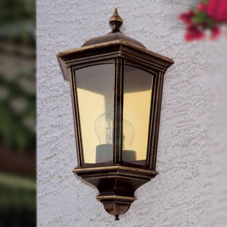 Orion Buitenwandlamp Puchberg, direct, zwart-goud zwart-goud, rookgrijs