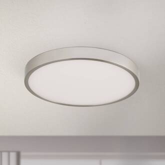 Orion Bully LED plafondlamp, mat nikkel, Ø 28 cm nikkel satijn, wit