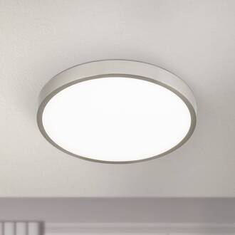 Orion Bully LED plafondlamp, mat nikkel, Ø 28 cm nikkel satijn, wit