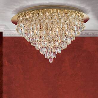 Orion Celeste plafondlamp met K9 kristallen, Ø75cm, goud goud, helder