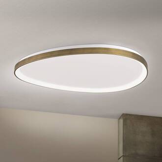 Orion Charlie LED plafondlamp, Ø 80 cm, opaalwit, antiek messingkleur wit opaal, antiek messing