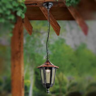 Orion Charmante hanglamp ANTOINE met koperdak Zilver, koper, helder