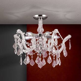Orion Chique kristallen plafondluchter Caroline zilver, helder