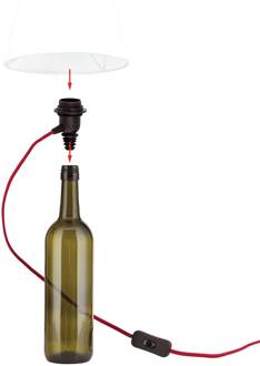 Orion E27-fitting BOTTLE, kabel donkerrood, lengte 200 cm donkerrood, zwart