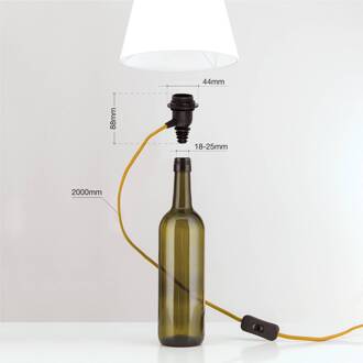 Orion E27-fitting BOTTLE, kabel goud, lengte 200 cm goud, zwart