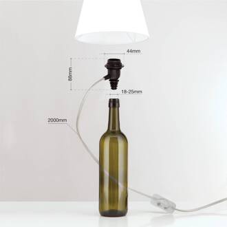 Orion E27-fitting BOTTLE, transparante kabel, lengte 200 cm transparant, zwart