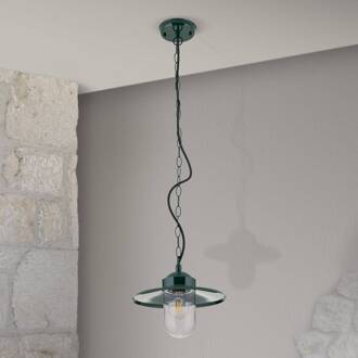Orion Edward buiten hanglamp, groen, Ø 27,5 cm, aluminium/glas