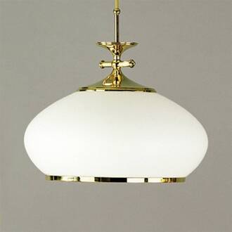 Orion Elegante hanglamp EMPIRA, 32 cm 24 karaats verguld, opaalwit