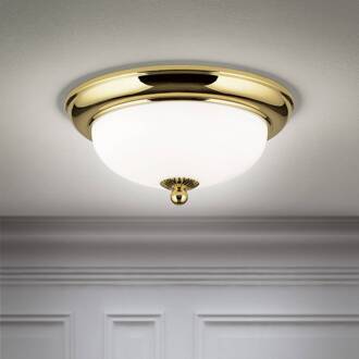 Orion Empire plafondlamp, Ø 26,5 cm, goud, mat opaalglas goud, opaal mat
