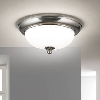 Orion Empire plafondlamp, Ø 26,5 cm, mat nikkel, mat opaal glas