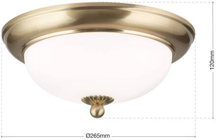 Orion Empire plafondlamp, Ø 26,5 cm, messing, mat opaalglas messing, opaal mat