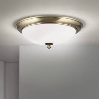 Orion Empire plafondlamp, Ø 35,5 cm, antiek messing, mat opaalglas antiek messing, opaal mat