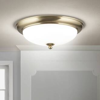 Orion Empire plafondlamp, Ø 35,5 cm, messing, mat opaalglas messing, opaal mat